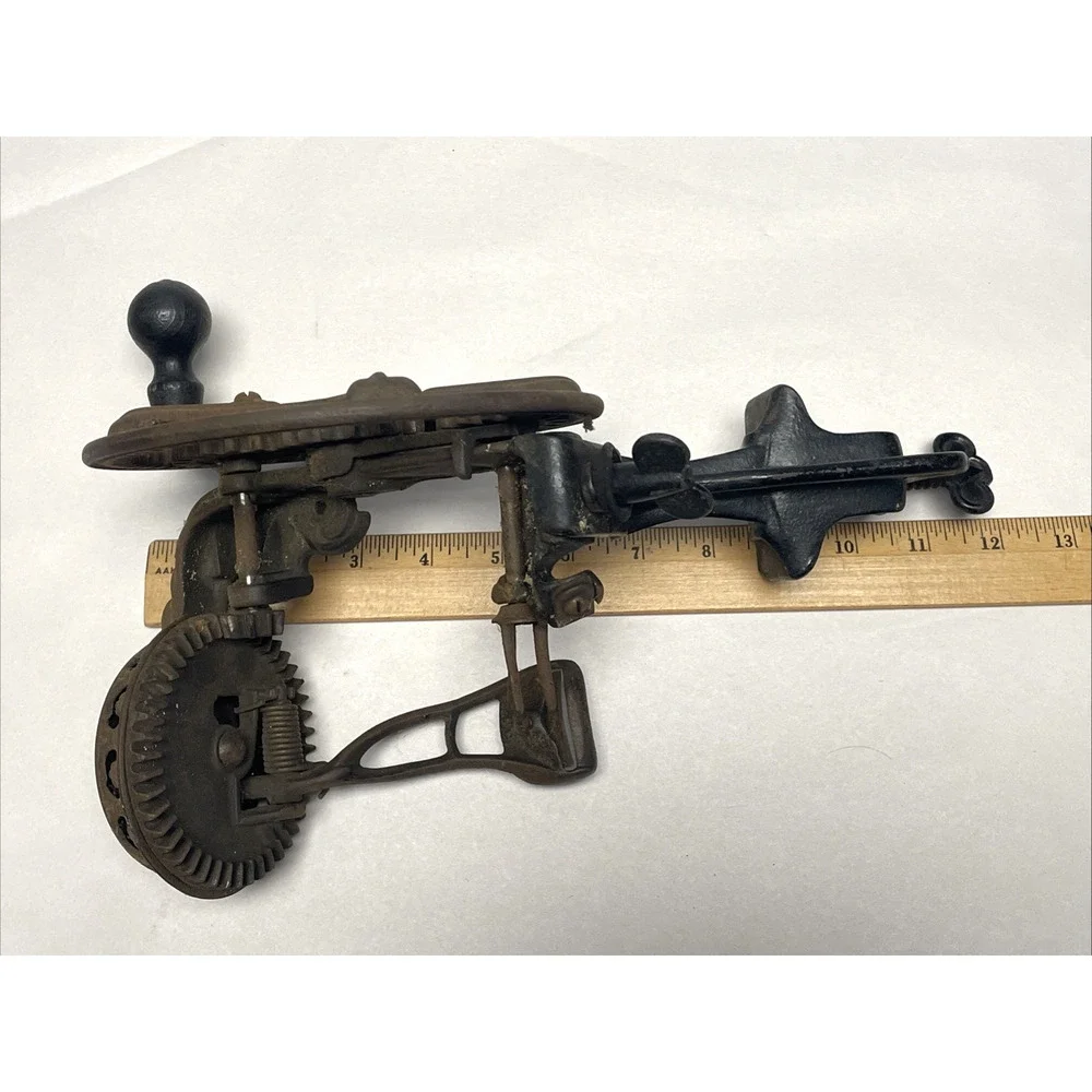 Antique Reading Hardware Co Cast Iron Apple Peeler Parer Pat. 1871 Primitive 12